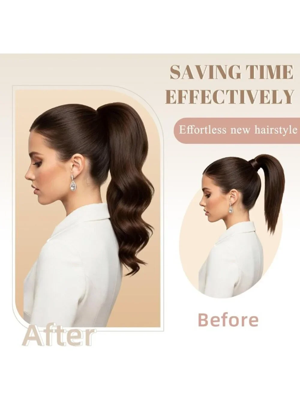Long Curly Wavy Ponytail Extension - 16